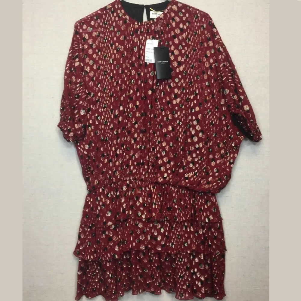 SAINT LAURENT “SILK GEORGETTE BLOUSON” DRESS